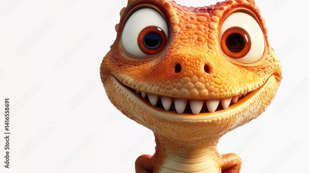 Smiling dinosaur character