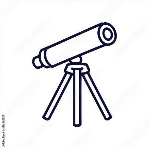 Telescope vector illustration for astronomy stargazing and science education resources and projects use 100
