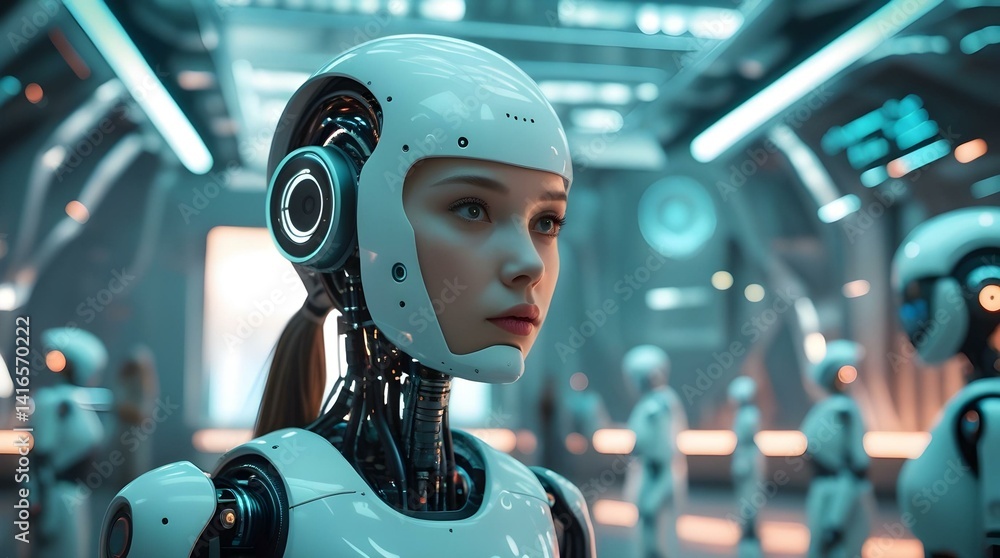 Fototapeta premium futuristic robot woman