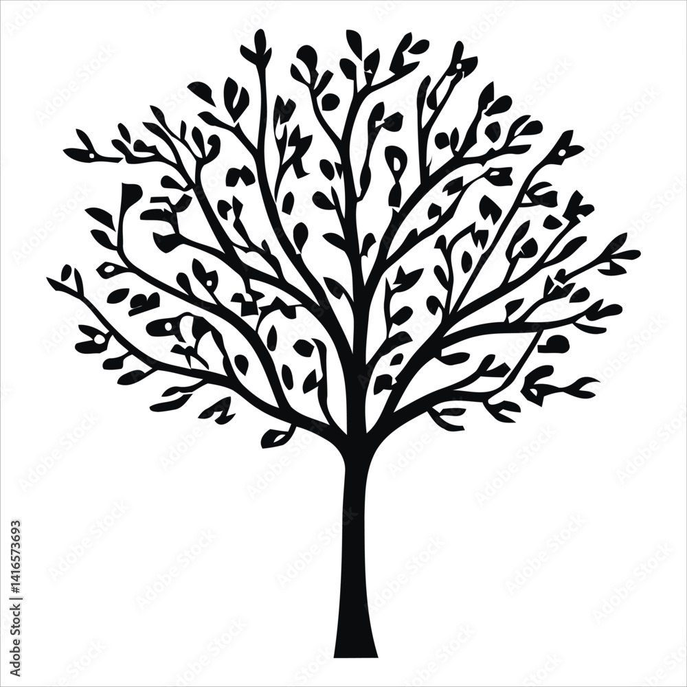 Coconut tree black vector design with white background Coconut tree black vector design with white background