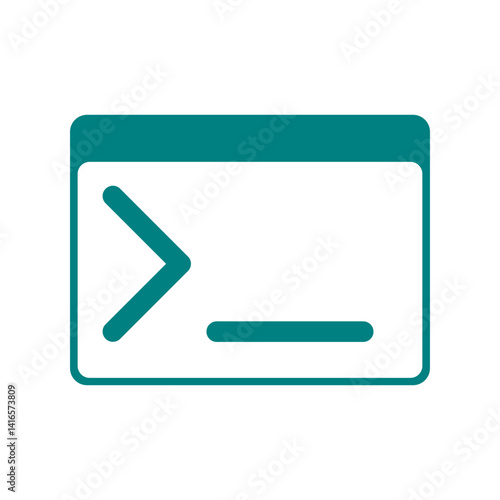 terminal icon. computer code console icon. flat icon.