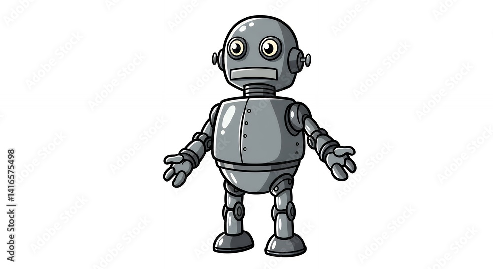 Cute retro cartoon robot illustration Cute retro cartoon robot illustration