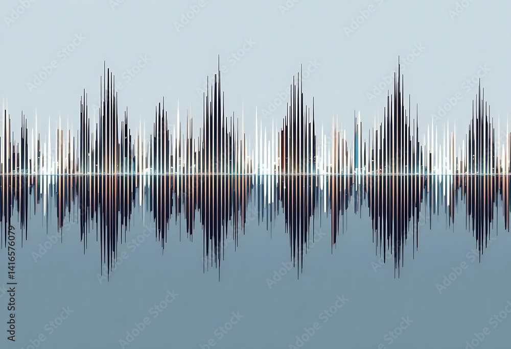 Fototapeta premium Abstract Soundwave: A Serene Graphic of Rhythmic Peaks and Valleys