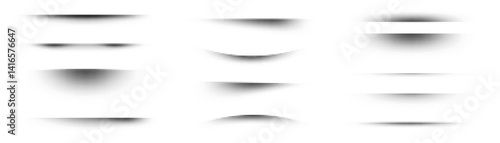 Long shadow set with grain noise effect. Halftone gradient with dots