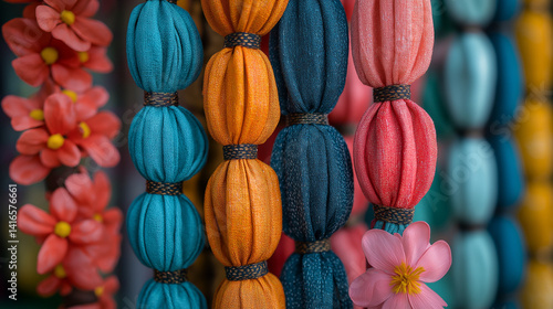 Colorful Festive Necklaces for Santos Populares, Ai Generated Images.