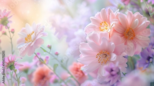 Vibrant Spring Flowers Are Full of Life Design with Blooming Florals and Fresh Botanical Energy in Pastel Tones