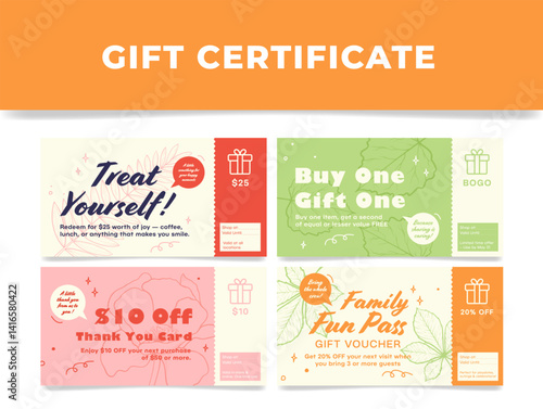 Plant gift certificate templates with attractive designs for special occasions and personal needs