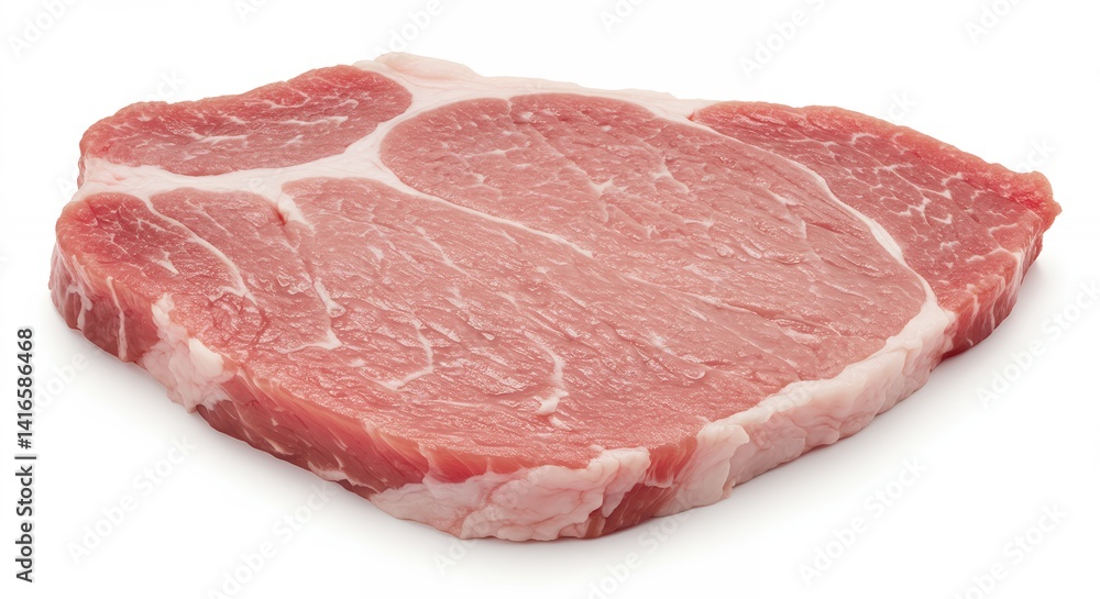 Raw Pork Chop Cut Ready for Cooking on a White Background Raw Pork Chop Cut Ready for Cooking on a White Background
