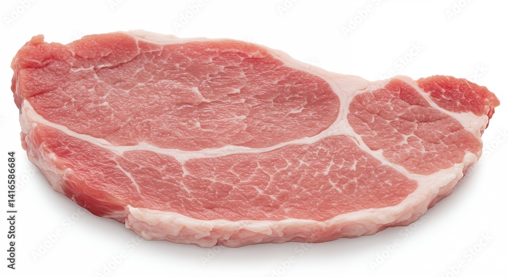 Pork Steak Ready for Cooking on a White Background Surface Pork Steak Ready for Cooking on a White Background Surface