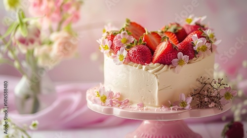 Delightful Mother's Day Dessert Illustration with Sweet Treats, Floral Accents, and a Heartwarming Celebration Mood