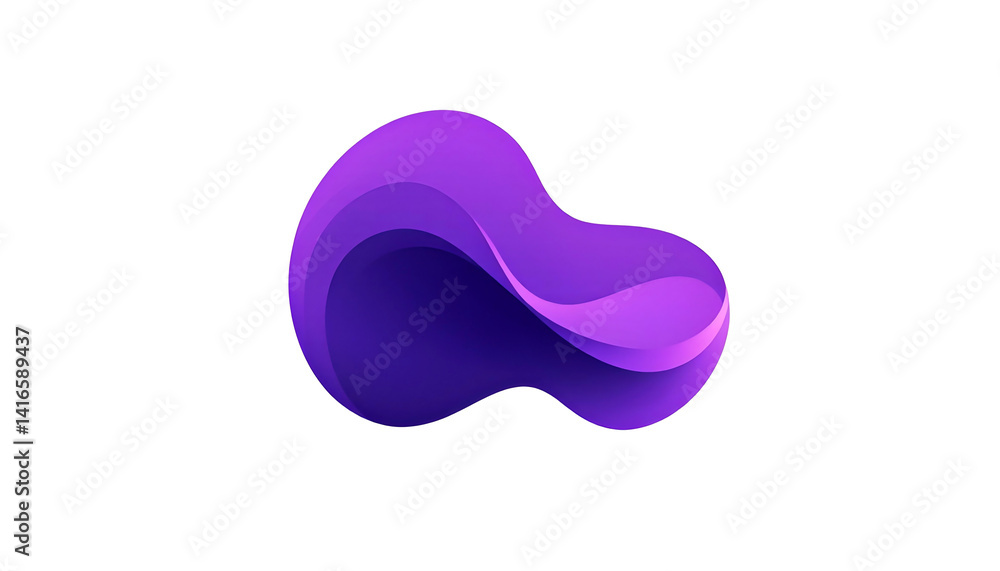 Minimal purple vector blob with elegant curves and solid color Minimal purple vector blob with elegant curves and solid color