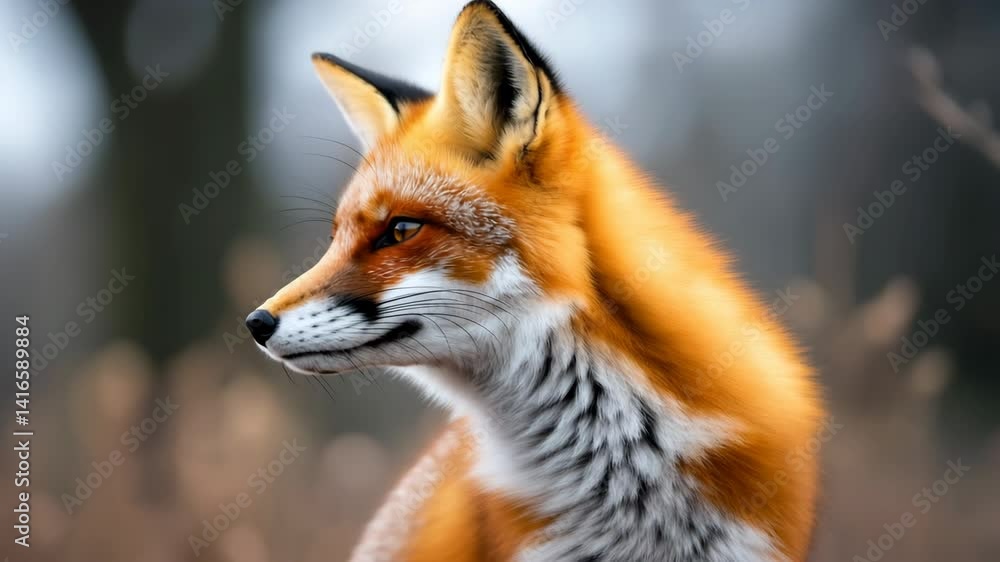 Portrait of a Red Fox in Natural Habitat Portrait of a Red Fox in Natural Habitat