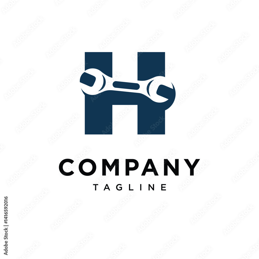 Letter H Wrench Logo Icon Vector Letter H Wrench Logo Icon Vector