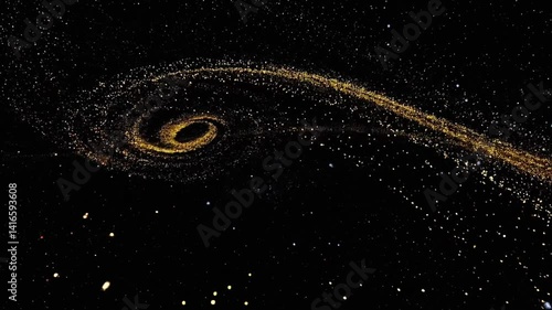 Spectacular Spiral Galaxy with Radiant Cosmic Star Trails

