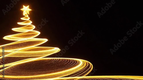 Twinkling Festive Tree of Lights on Dark

