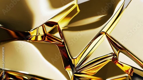 Radiant golden flow with intricate abstract textures

