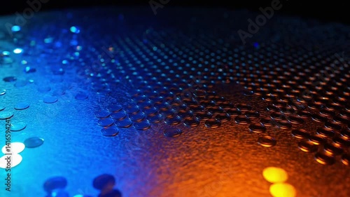 Abstract Iridescent Light Reflections on Textured Surface

