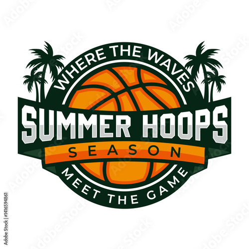 Summer Hoops Season Basketball Meets the Waves Design
