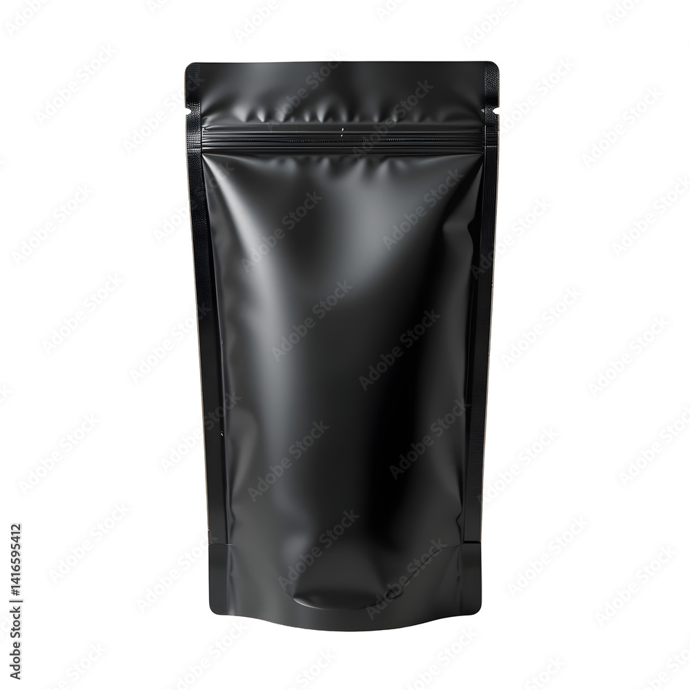 custom made wallpaper toronto digitalBlack Matte Stand Up Pouch with Ziplock Closure on Transparent Background