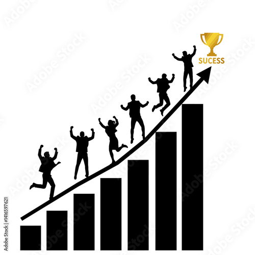 Teamwork, Growth, and Achieving Success A Visual Representation