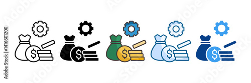 Wealth Management Icon Set Multiple Style Collection