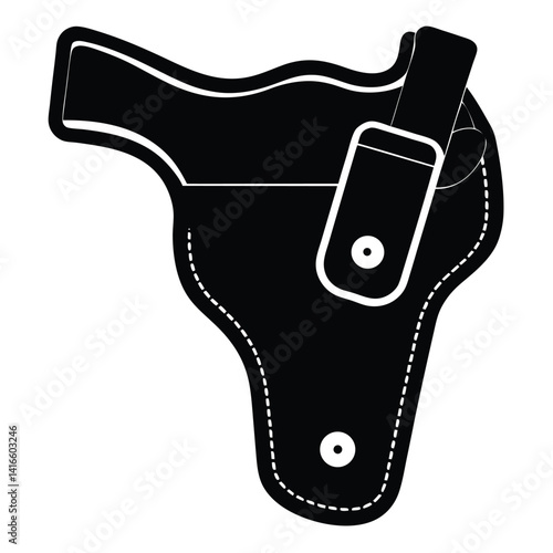 isolated police gun holster on white background