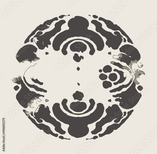 Inkblot Abstract: Intricate patterns and abstract shapes evoke a sense of introspection, capturing the essence of the human psyche. A captivating exploration of form, line, and texture.