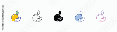 Lime icons set in different style vector stock 