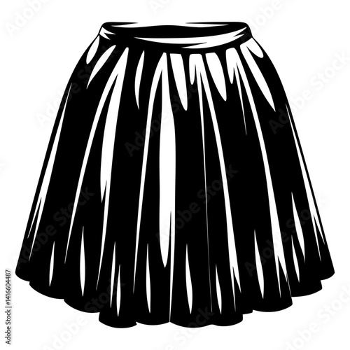 Elegant black skirt with flounce design, a stylish wardrobe staple for women