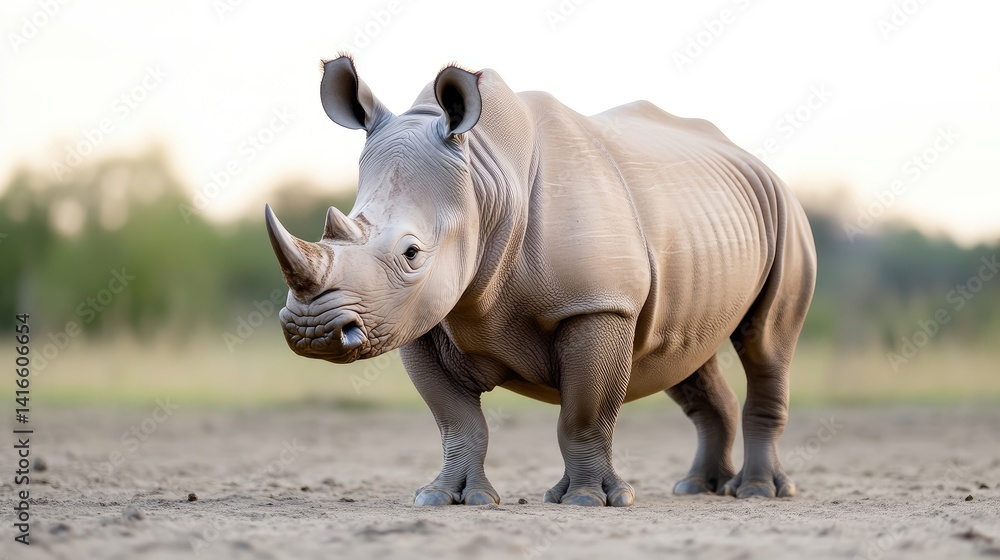 Fototapeta premium Large rhino in savanna