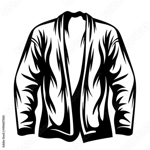 Monochromatic illustration of a blazer, showcasing tailored elegance and classic sophistication