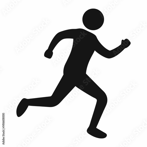 Silhouette of a person jogging lightly vector illustration
