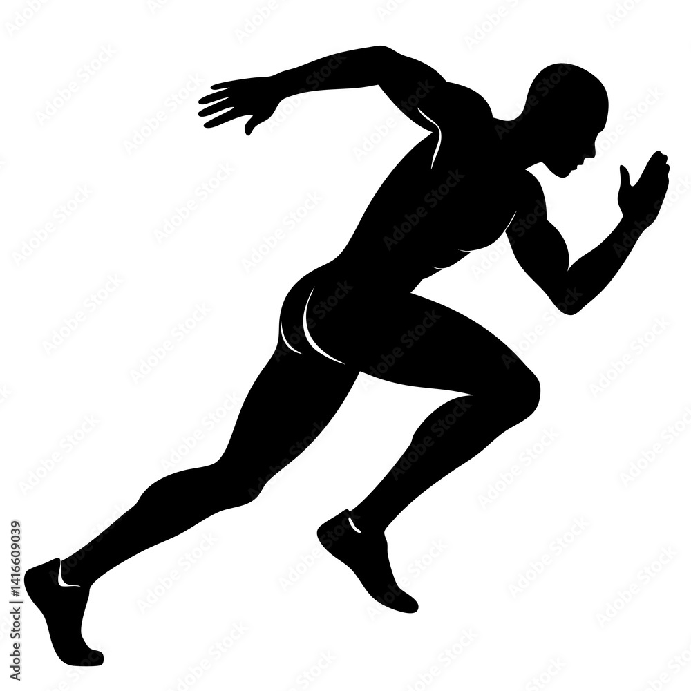 Silhouette of a sprinter in full motion vector illustration Silhouette of a sprinter in full motion vector illustration