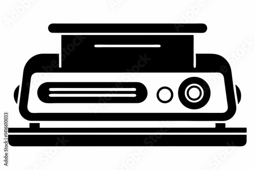 Vacuum Sealer Machine Silhouette Vector Illustration