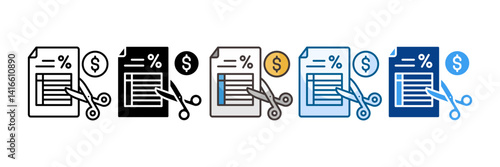 Tax Deductions Icon Set Multiple Style Collection