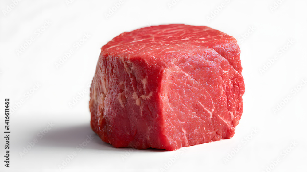 Fototapeta premium Premium Cut of Fresh Beef Tenderloin Displayed on Clean Background for Gourmet Cooking and Culinary Arts