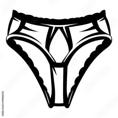 Elegant and stylish low rise black and white panties illustration design