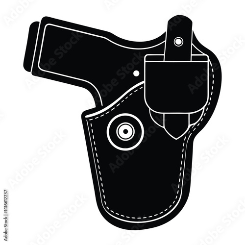 isolated police holster on white background