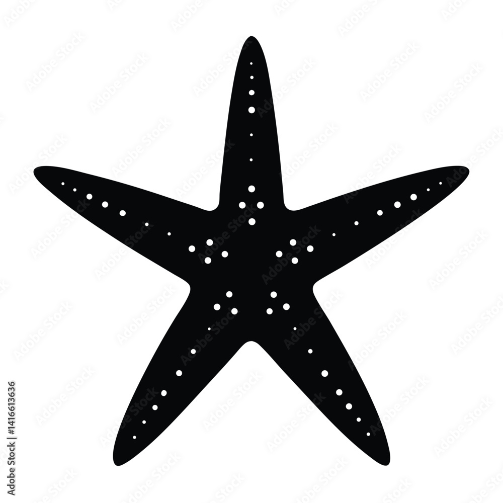 Fototapeta premium starfish silhouette vector illustration