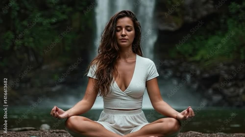 beautiful woman doing yoga pose in natural background beautiful woman doing yoga pose in natural background