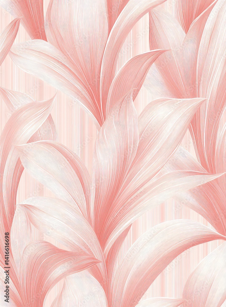 Delicate pink floral pattern with vertical stripes Delicate pink floral pattern with vertical stripes