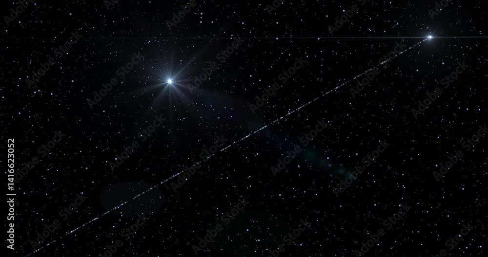 Beautiful seamless looping animation of a deep space scene filled with tiny sparkling stars  Perfect for use in sci-fi backgrounds, space-themed videos, astronomy visuals, or futuristic interfaces.