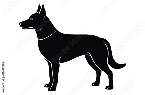 Dog silhouette, vector art, illustration, animals, cartoon on white background