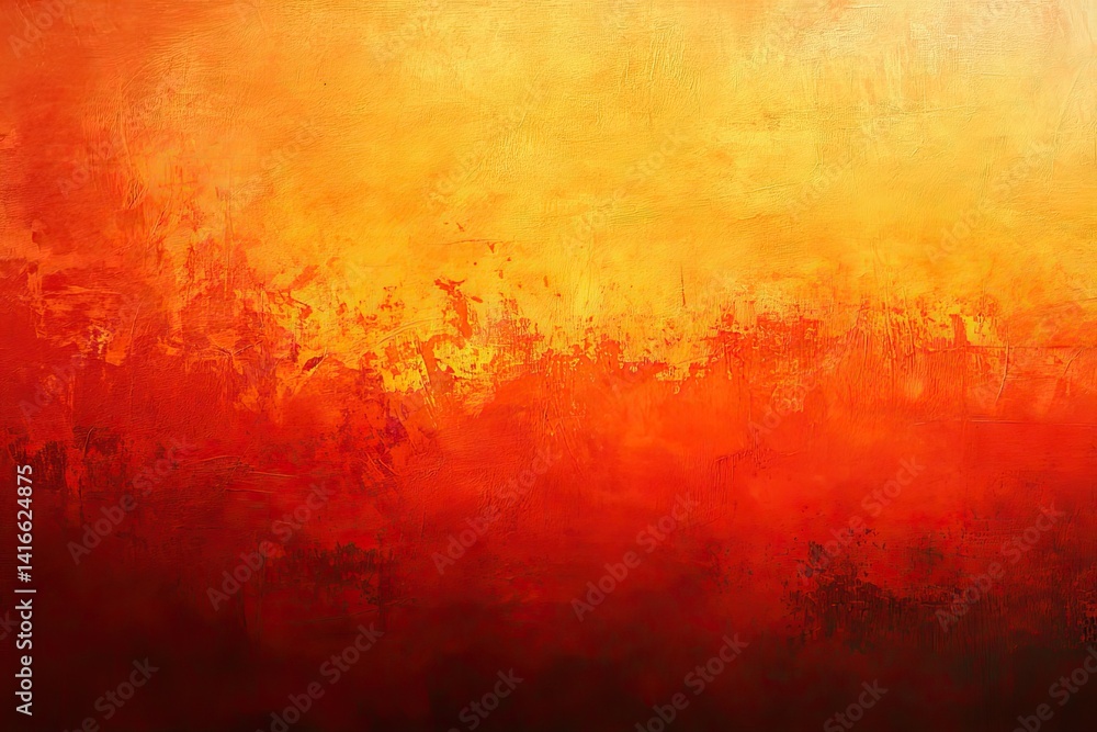 Obraz premium Abstract fiery sunset landscape with warm orange and red gradient