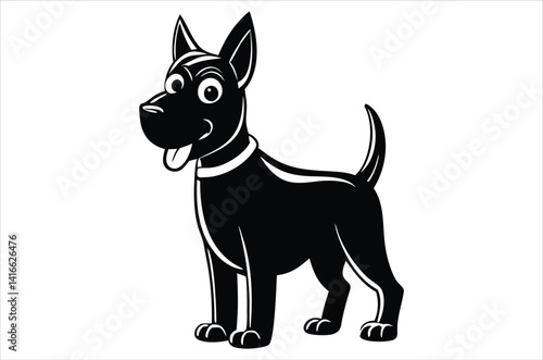 Dog silhouette, vector art, illustration, animals, cartoon on white background