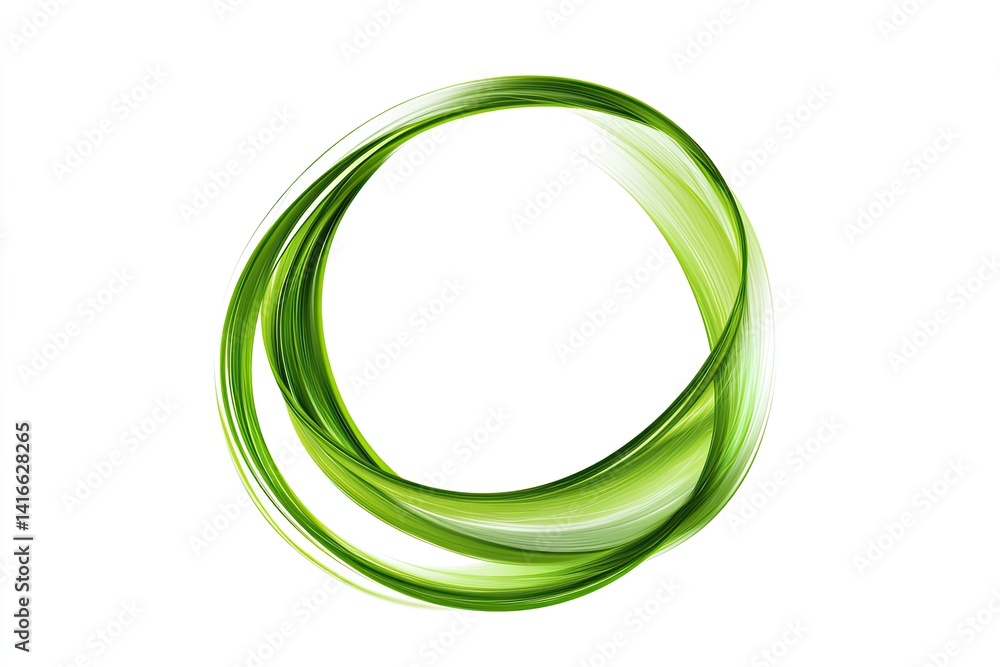 Abstract green circular swirl design. Elegant, flowing lines create a modern, eco-friendly image Abstract green circular swirl design. Elegant, flowing lines create a modern, eco-friendly image