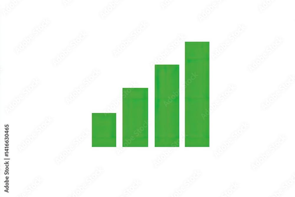 Ascending bar graph, showcasing positive growth trend Ascending bar graph, showcasing positive growth trend