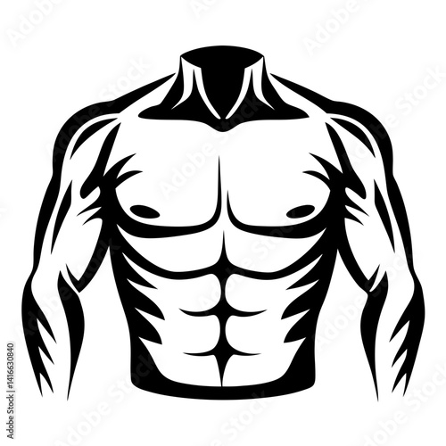 Stylized Image of Muscular Upper Body Depicting Strength and Fitness