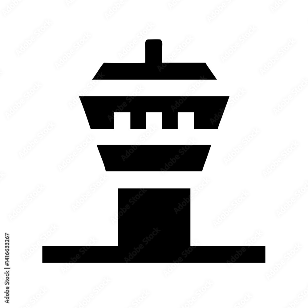 Airport Control Tower Icon in Minimalist Style Airport Control Tower Icon in Minimalist Style