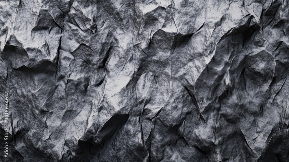 Textured crumpled black paper background with intricate patterns suitable for design projects, wallpapers, and artistic backgrounds in photography and graphic design. Textured crumpled black paper background with intricate patterns suitable for design projects, wallpapers, and artistic backgrounds in photography and graphic design.